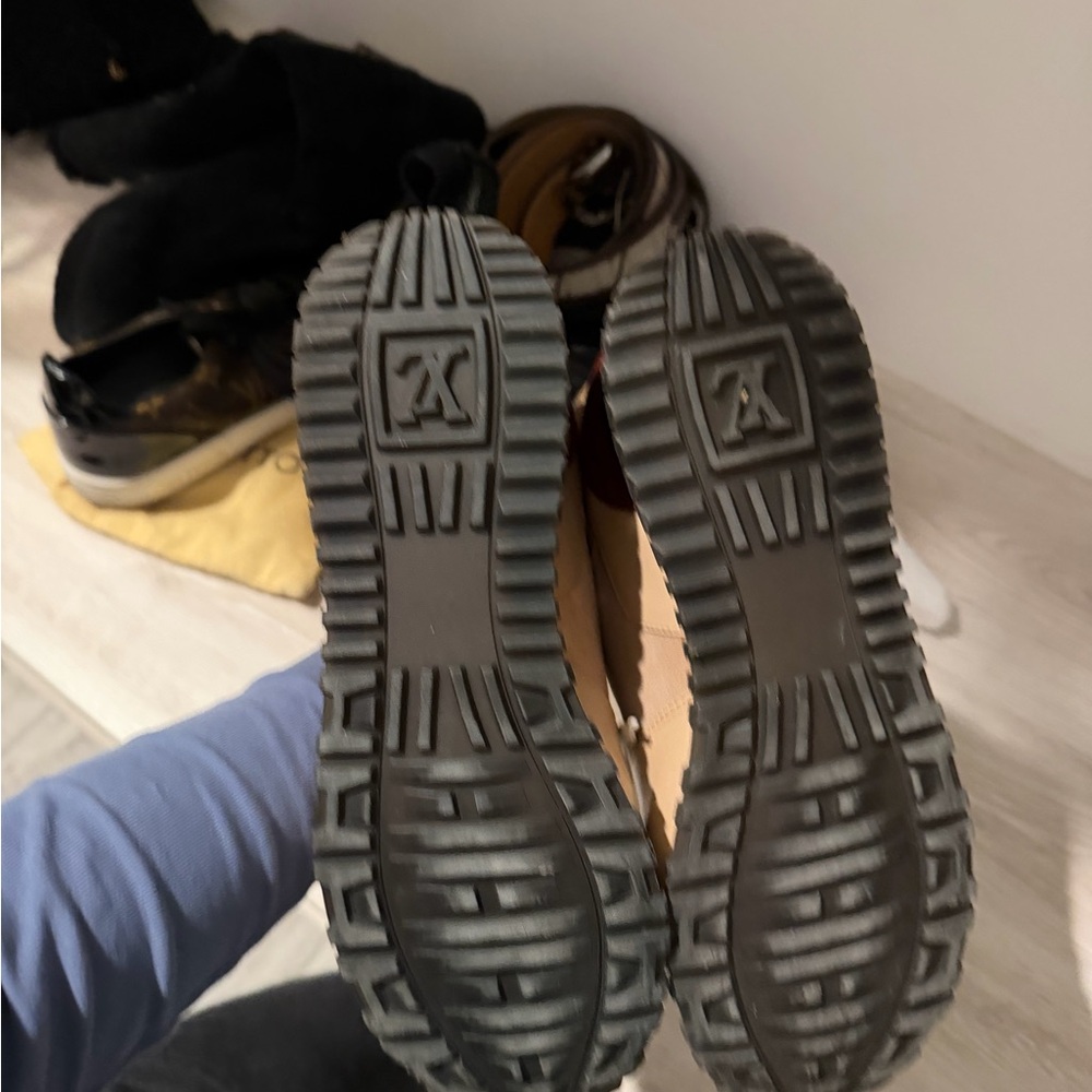 Louis Vuitton Tan and Burgundy Sneakers - Picture 2 of 2